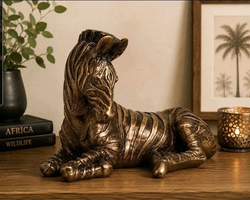 Bronze sitting zebra - bronze,