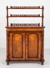 Period Victorian Chiffonier Sideboard Burr Walnut 1850