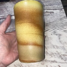 Beautiful Studio Pottery Desert Cylinder Vase Earth Tones Signed Stamped