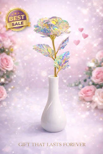Single rose with - vase, new