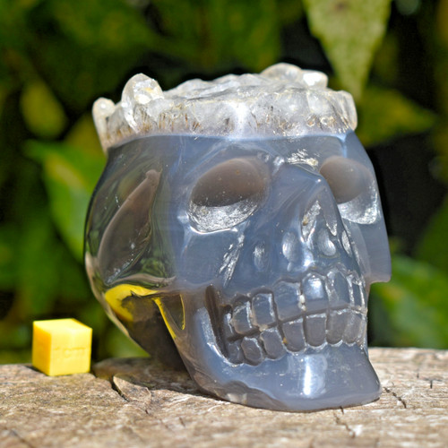 Grey agate skull - agate,