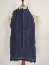 Versace genuine vintage patterned Blue / Black wool winter Scarf Scarves