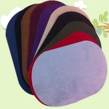 2x Suede Leather Iron-on Oval