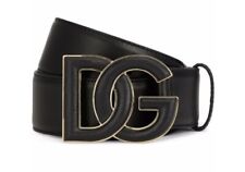 Dolce & Gabbana Tonal Logo Belt - Brand New £435 Black