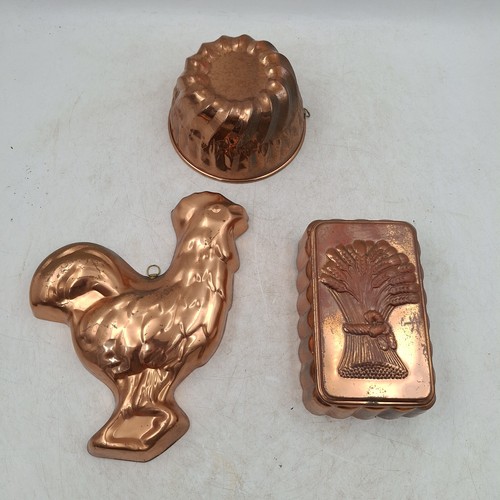 Copper jelly moulds cake tins - jelly,