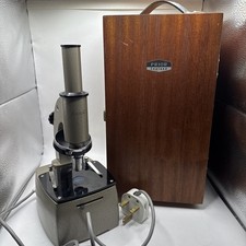 Vintage Prior Microscope with Wooden Case. Tested & Working