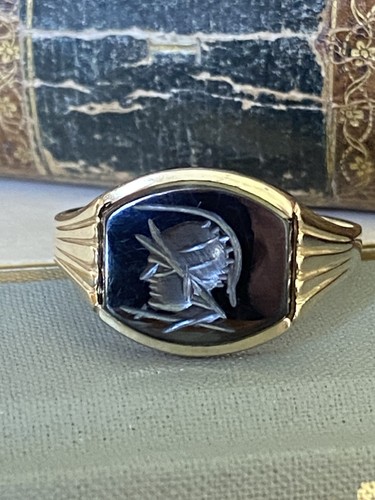 Gents 9ct gold hematite - gents,