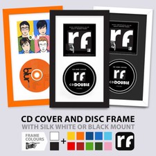 CD Frame 'Disc AND Cover' - Black, White & Colours + UV Glass & Mount Options