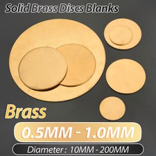 Solid Round Brass Sheet Pure Plate Blanks Metal Discs Dia 10-200mm Thick 0.5-1mm