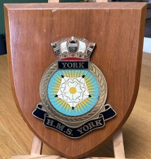 Shield Wall Plaque or Crest for HMS York from NAAFI in Negara, Brunei 