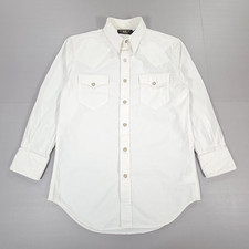 Ralph Lauren Double RL RRL Mens Shirt White Small Pearl Snap Western Cotton