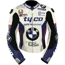 BMW Tyco Men Motorbike Leather Jacket Motorcycle Bikers Racing Sports Jackets CE