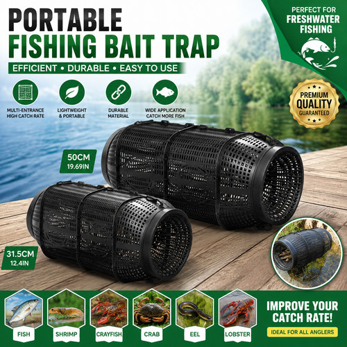 Portable fishing bait trap net - portable,