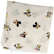 Mickey Mouse Fabric 55" x 60" White Pink Stripe Minnie Pluto Goofy Donald Duck