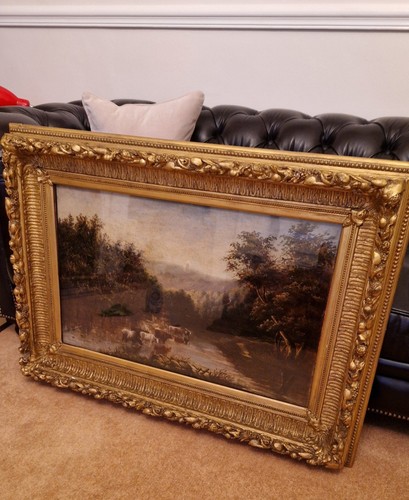 Antique oil painting ornate - oil,