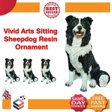 Vivid Arts Sitting Sheepdog Resin Ornament - Free Shipping