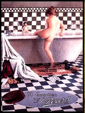 METAL VINTAGE SHABBY-CHIC TIN SIGN PEARS SOAP PLAQUE/FRIDGE MAGNET