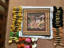 Glorafilia Needlepoint Tapestry Music cushion kit - 41 x 41cm edge started