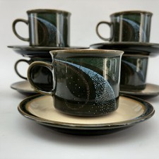 ONE DENBY Mercury Stoneware Tea Coffee Cup & Saucer England Vintage