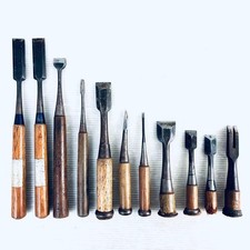 [ USED ] 11-pc Japanese Master Carpenter Nomi Chisel Set Woodworking Tools
