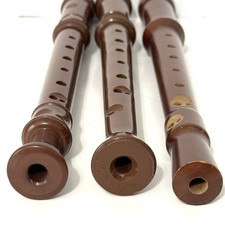 Set of 3 Recorder Instruments, 12.5” 8 Hole, 1 Aulos, 1 Harvard, 1 Wooden EUC