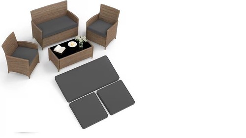 Rattan chair cushion set 3pc - rattan,