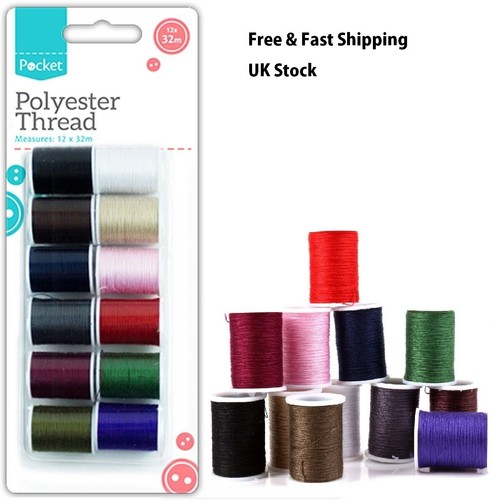 12x cotton thread spools - cotton,