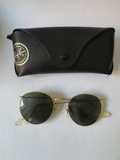 Ray-Ban Vintage Oval Gold Wire Sunglasses 90s Green Lens with Case