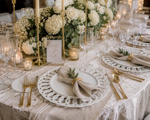 Set white lace effect - white,