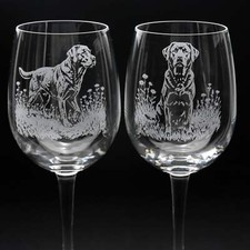 Labrador Dog Crystal Wine