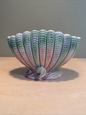 Sylvac Shell Vase Pink Green &
