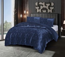 Reversible Duvet Quilt Cover Luxury Jacquard Damask Bedding Set Double King Size