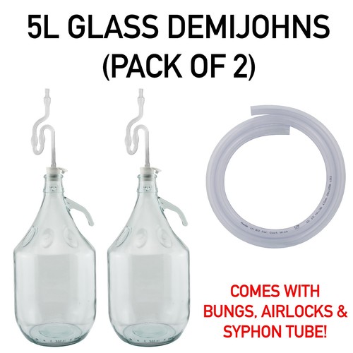 Glass demijohns with - x,