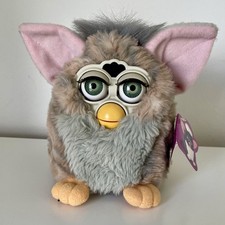 VINTAGE WOLF FURBY - TIGER 1998 70/800 GREEN EYES WITH TAG WORKING VERY GOOD