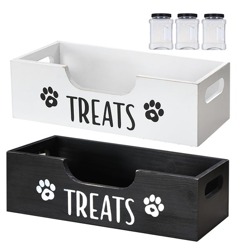 Wooden dog food storage holder - food,