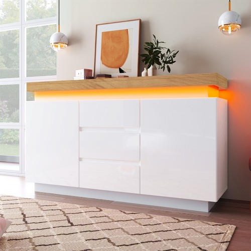 Led sideboard high - sideboard, gloss