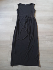 Wallis Black Stretch Sequinned Flared Maxi Dress Mock Wrap Evening Occasion UK16