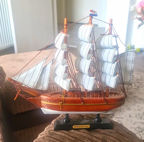 Wooden model sailing - sailing, on