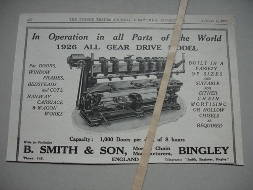 1929 smith bingley mortising - bingley,
