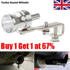 Turbo Exhaust Whistle Sound Car Dump Valve Simulator Blow Off Tailpipe Silver UK