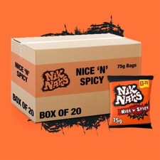 Nik Naks Nice 'N' Spicy Crisps Full Box Of 20x75g Free Fast Delivery