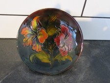 MOORCROFT   POTTERY.   FLAMBE HIBISCUS  PATTERN DISH
