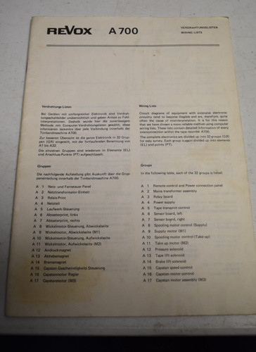 Original revox 700 manual - a,