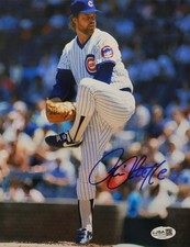 RICK SUTCLIFFE Signed 8x10 Chicago Cubs Autographed Photo Pinstripe Jersey JSA