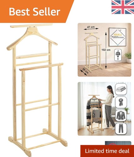 Compact solid wood valet stand - compact,