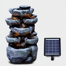 Solar Water Fountain LED Rock