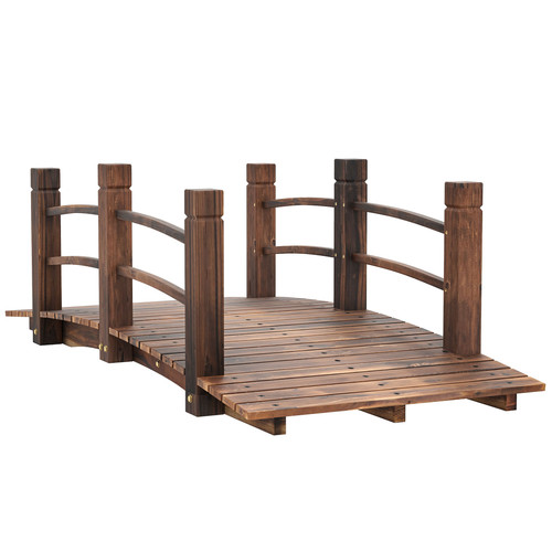 Wooden garden bridge dark - wooden,