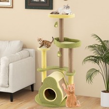 Multi Level Cat Tree with Avocado Design Private Condo Grooming Climbing Frame