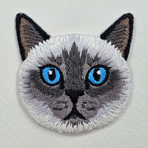 Siamese cat embroidered patch - cat,