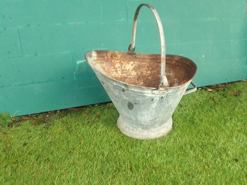 Vintage galvanised metal coal